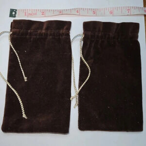 Set of two velvet  brown pouches